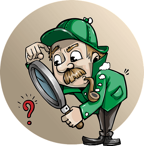 magnifying glass, looking for fleas and ticks